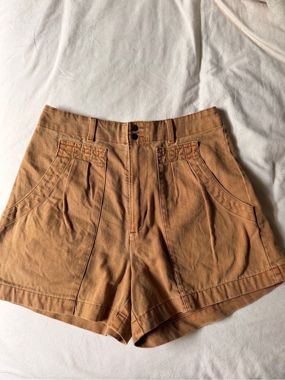 High-Waist Tan Women’s Shorts